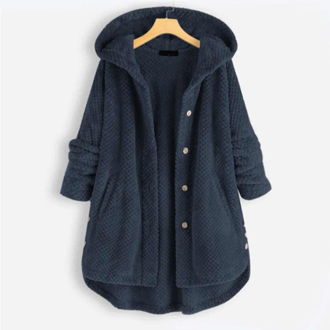 Button Down Jacke Met Kapuze Voor Dames | Warm