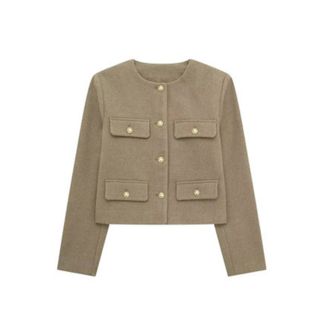 Dames Langarmjacke Vintage | Button Down
