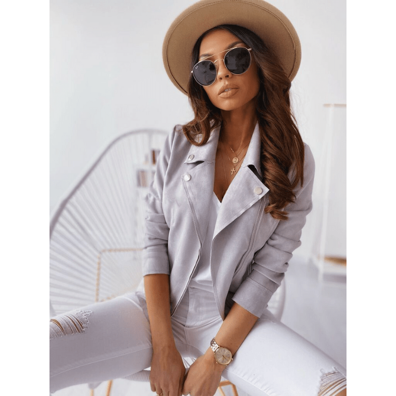 Dames-Lange Mouw Jas met Rits – Chic & Veelzijdig