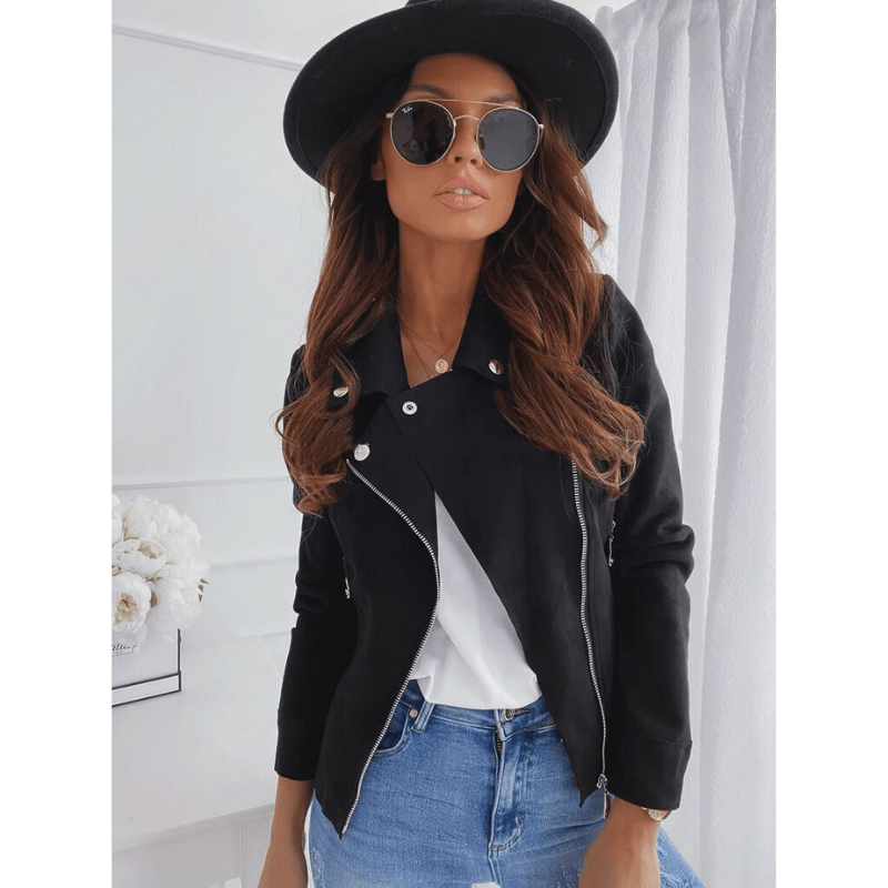 Dames-Lange Mouw Jas met Rits – Chic & Veelzijdig