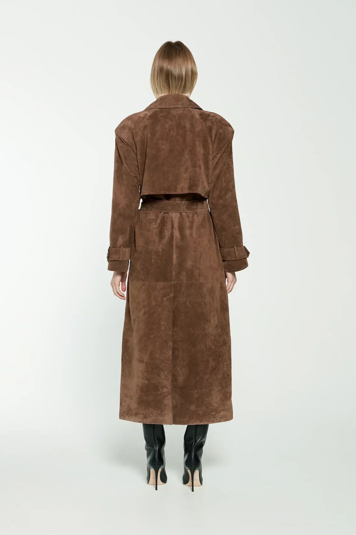 Suède dames trenchcoat met ceintuur | Elegante mantel voor een stijlvolle herfstlook