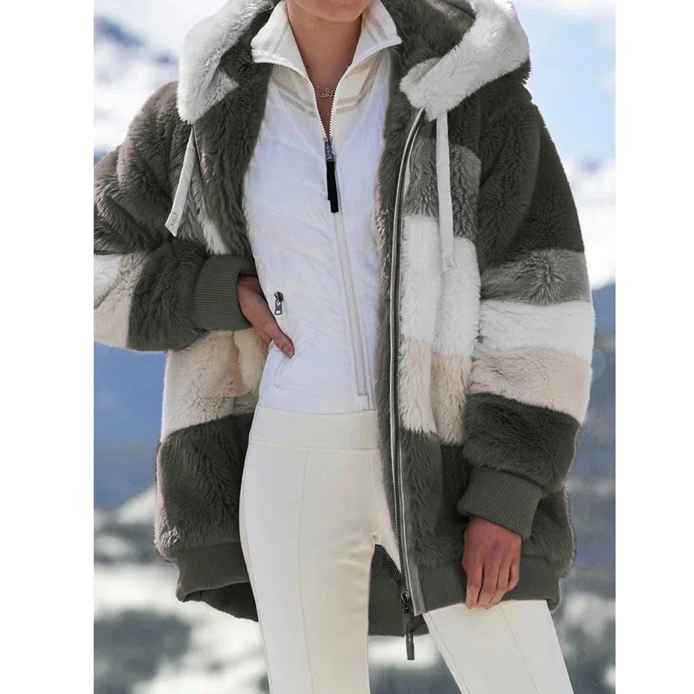 Dames Fleece Jas | Met Capuchon