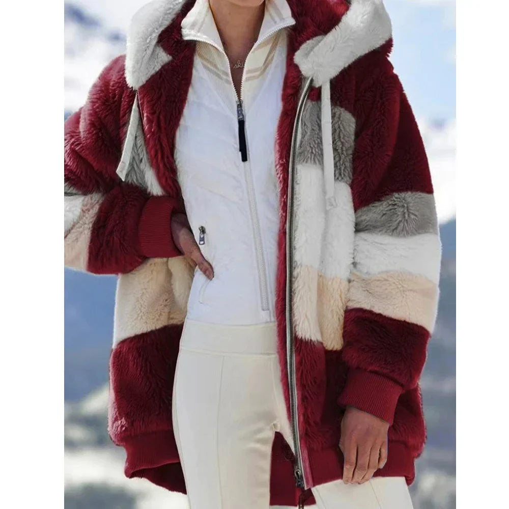 Dames Fleece Jas | Met Capuchon