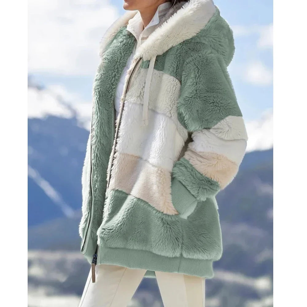 Dames Fleece Jas | Met Capuchon