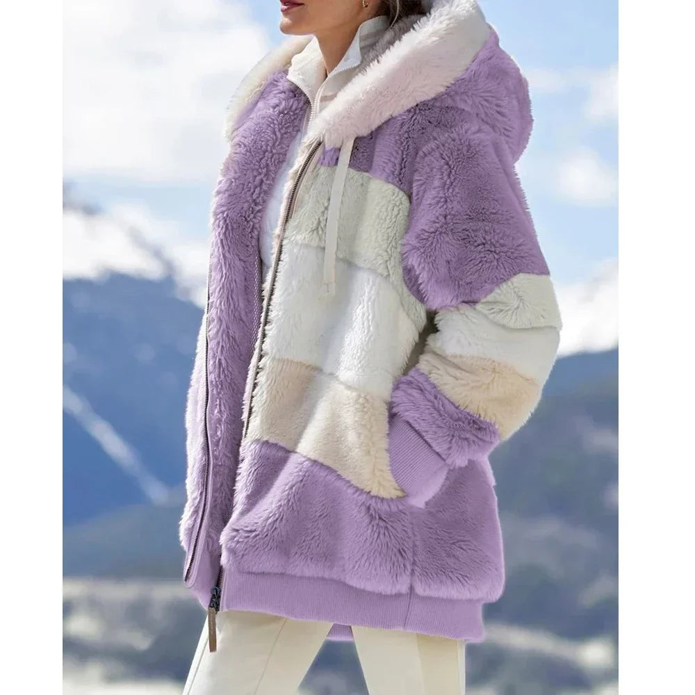 Dames Fleece Jas | Met Capuchon