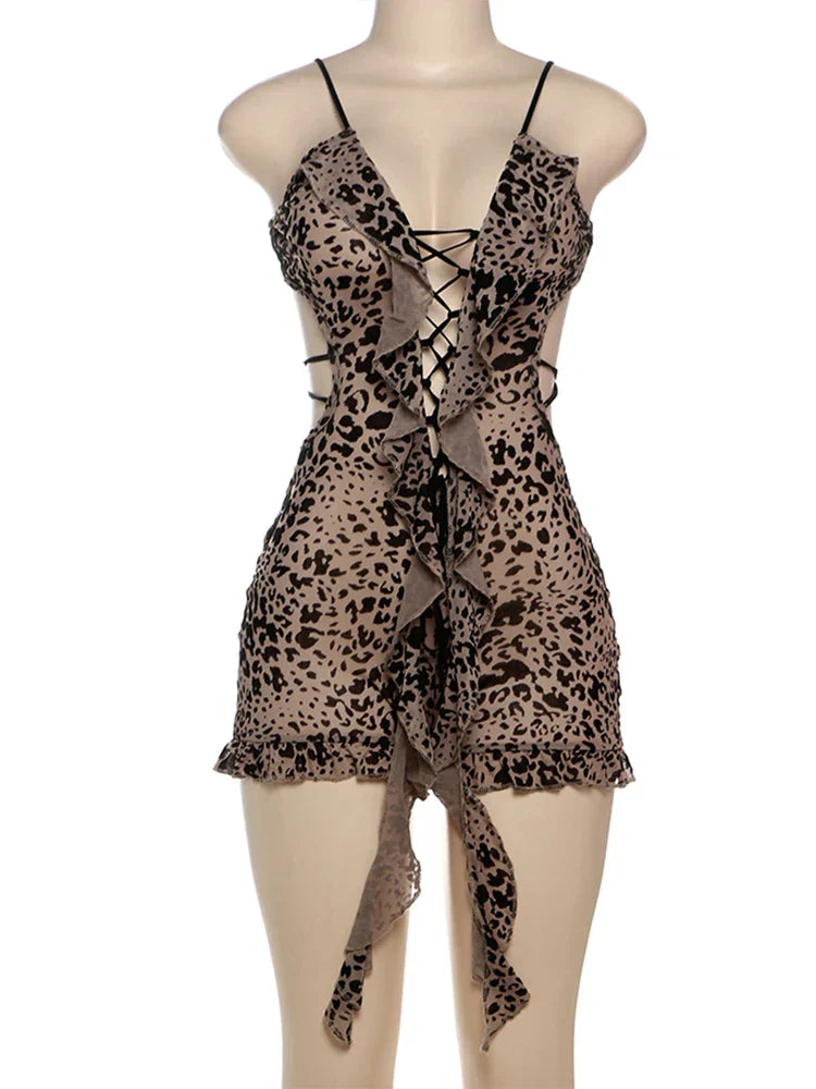 Wild Elegance – Leopard Romper met Luxe Flocking
