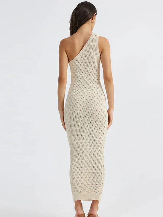 Alira – Asymmetrische Lange Jurk in Sexy Knitlook