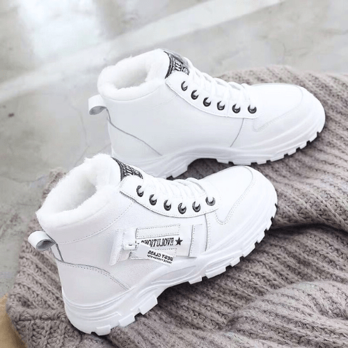 Sora Dames Enkellaarsjes | Echt Leer, Fleece-Wol Gevoerd, Zwart 1