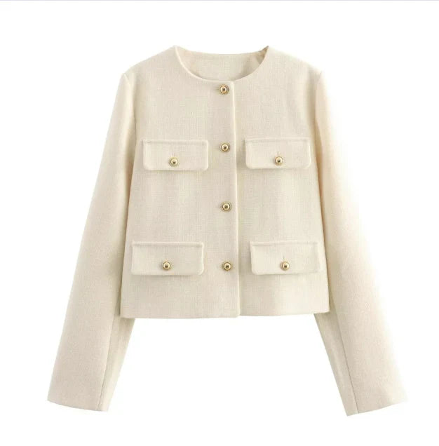 Dames Langarmjacke Vintage | Button Down