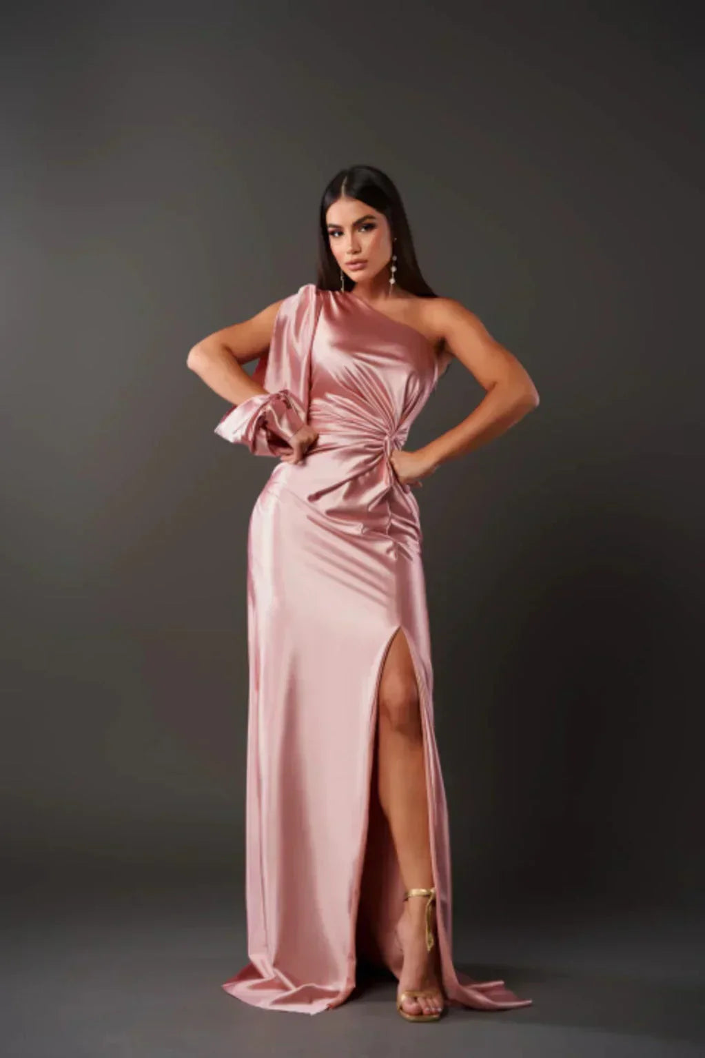DALINA | One-Shoulder Bruiloftsgast Maxi Jurk met Split