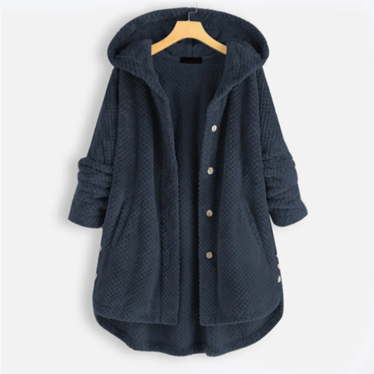 Button Down Jacke Met Kapuze Voor Dames | Warm