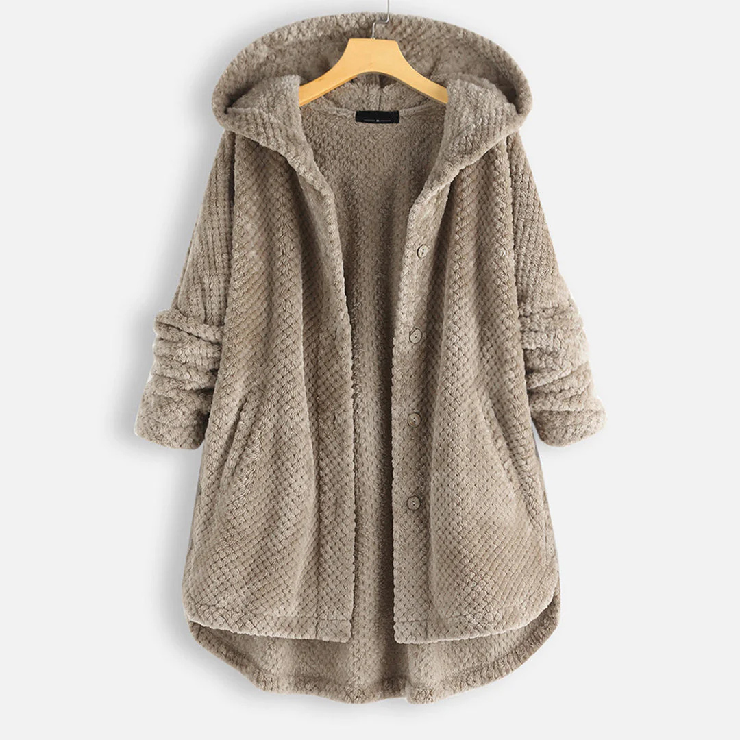 Button Down Jacke Met Kapuze Voor Dames | Warm