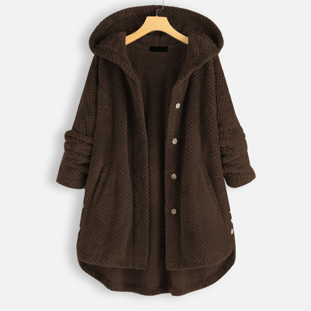 Button Down Jacke Met Kapuze Voor Dames | Warm