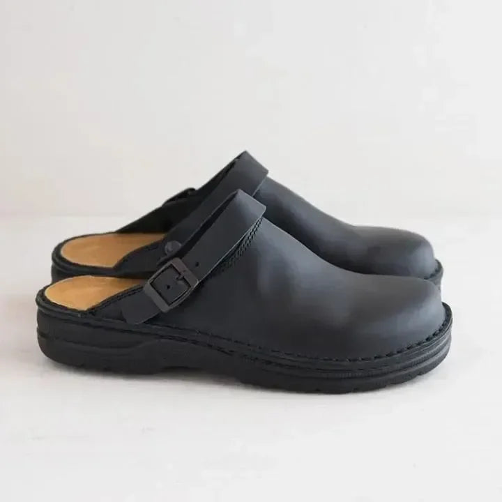 Brivon | Unisex Suède Clogs met Verstelbare Gesp
