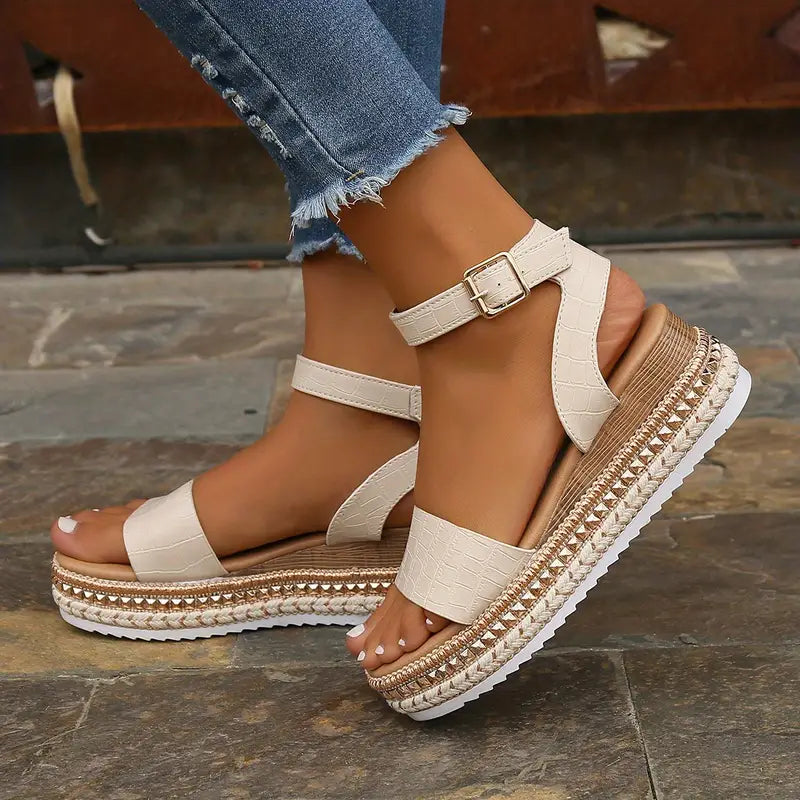 Maelis | Comfortabele Enkelbandsandalen met Plateauzool