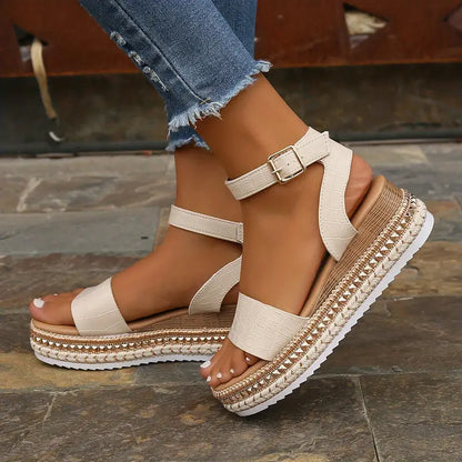 Maelis | Comfortabele Enkelbandsandalen met Plateauzool
