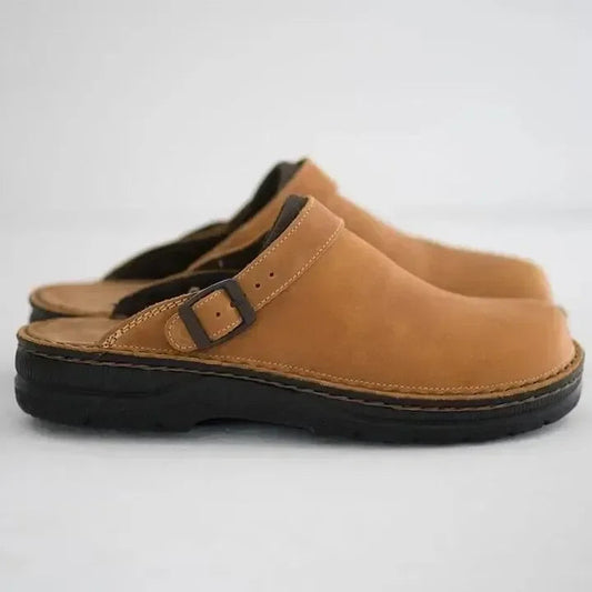 Brivon | Unisex Suède Clogs met Verstelbare Gesp