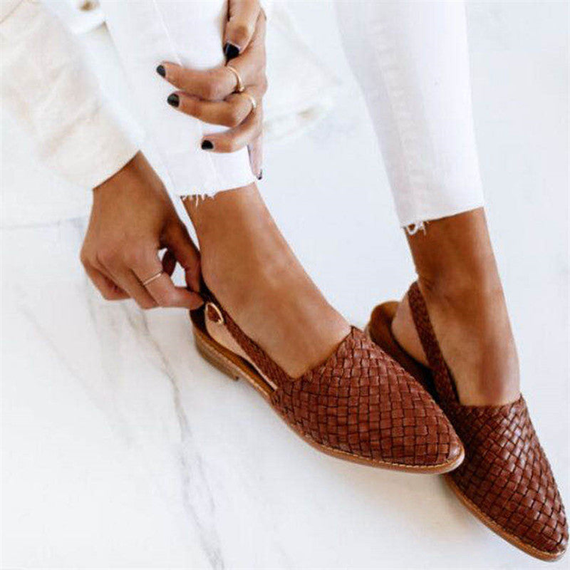 NAZAN | Chique Gevlochten Slingback Ballerina