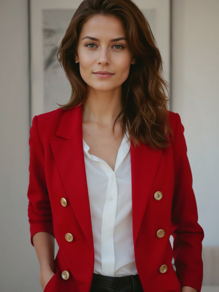 Soraya | Luxe Getailleerde Blazer met Dubbele Knopenrij