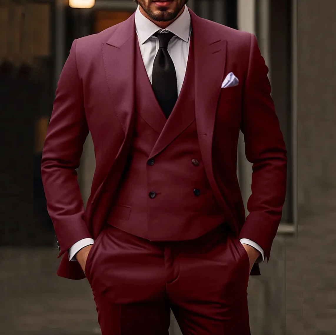SEBASTIEN | 3-delig Slim-Fit Herenpak Blazer Gilet Pantalon