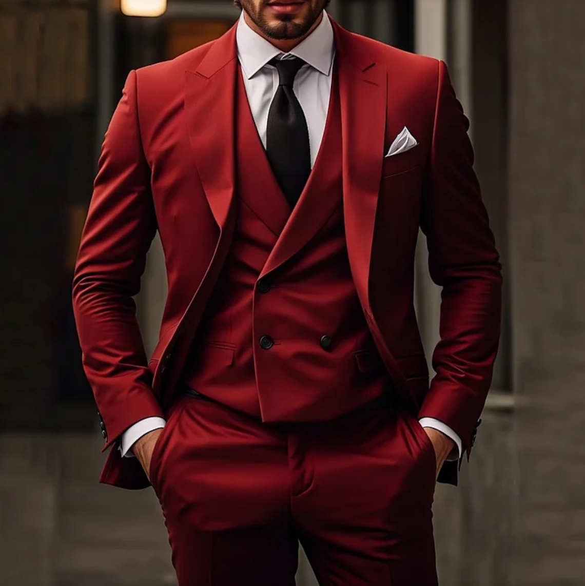 SEBASTIEN | 3-delig Slim-Fit Herenpak Blazer Gilet Pantalon