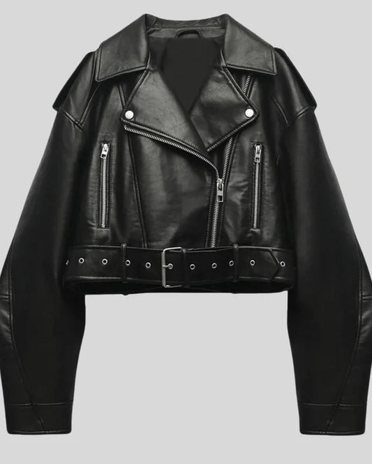 Carmen Dames Jas | Leren PU-leer, Flatterende Snit voor Winter 0