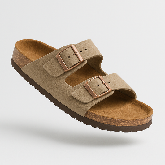 Eroni | Unisex Suède Comfortsandalen met Extra Ondersteuning