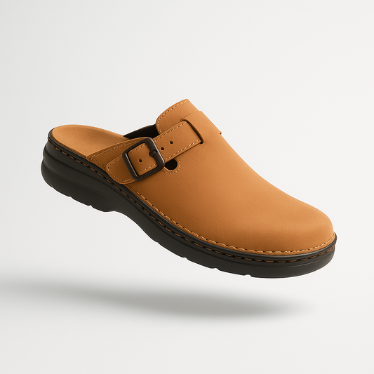 Brivon | Unisex Suède Clogs met Verstelbare Gesp