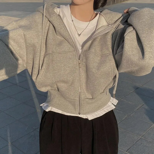 Mylah | Dames Oversized Capuchon Korte Jacket | Warm