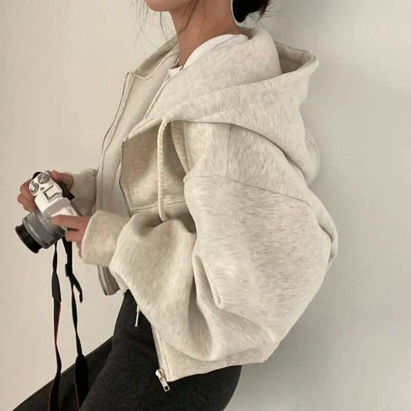 Mylah | Dames Oversized Capuchon Korte Jacket | Warm