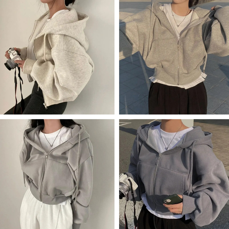 Mylah | Dames Oversized Capuchon Korte Jacket | Warm