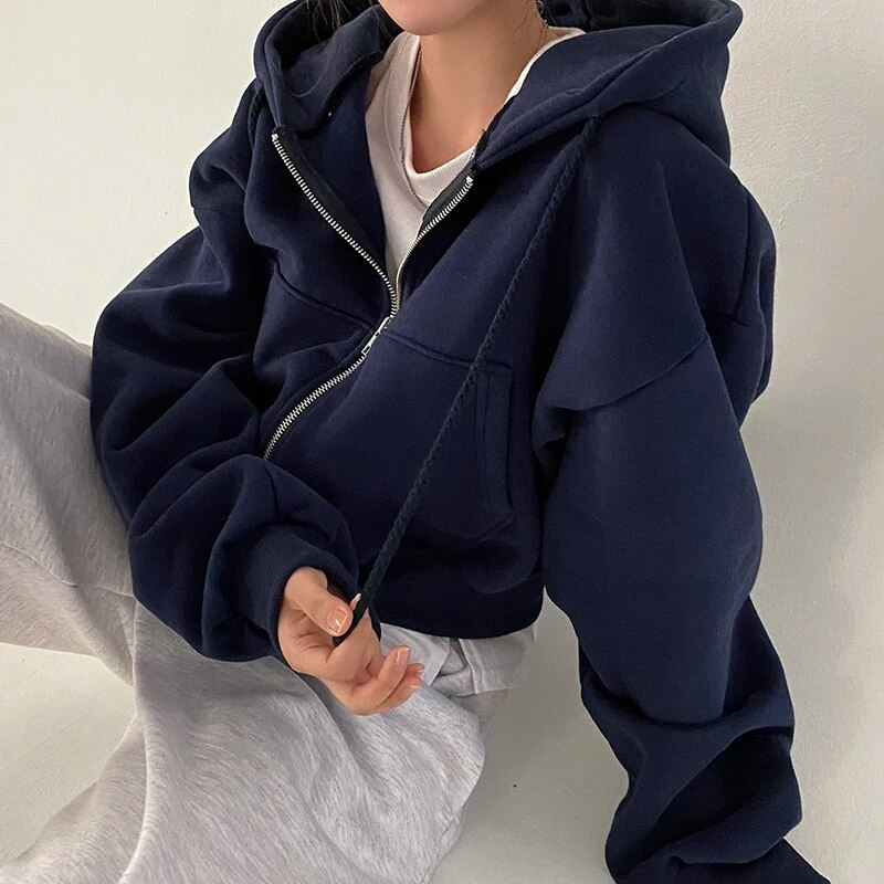 Mylah | Dames Oversized Capuchon Korte Jacket | Warm