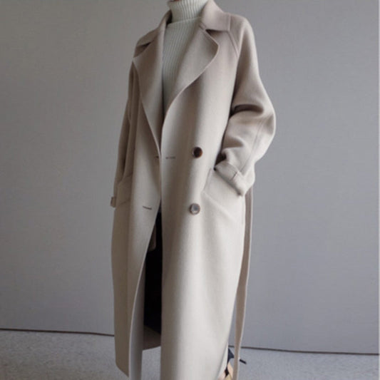 Jade Dames Trenchcoat Zwart | Luxe Tweed, Getailleerd 0