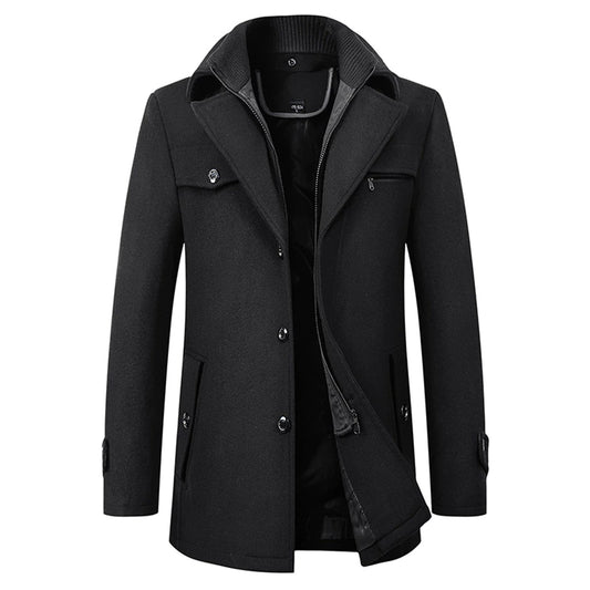 Mika Heren Trenchcoat | 72% Polyester, 28% Wol, Verstelbare Rits 0