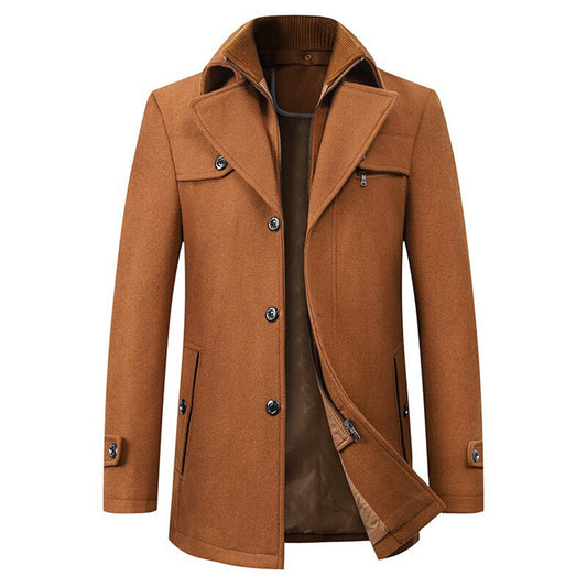 Mika Heren Trenchcoat | 72% Polyester, 28% Wol, Verstelbare Rits 1