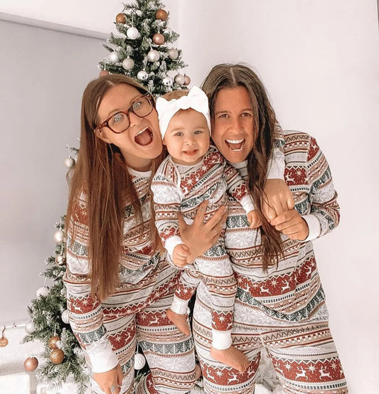 Milo Familie Kerst Pyjamaset | Gebreid Katoen, Comfortabel en Warm 0