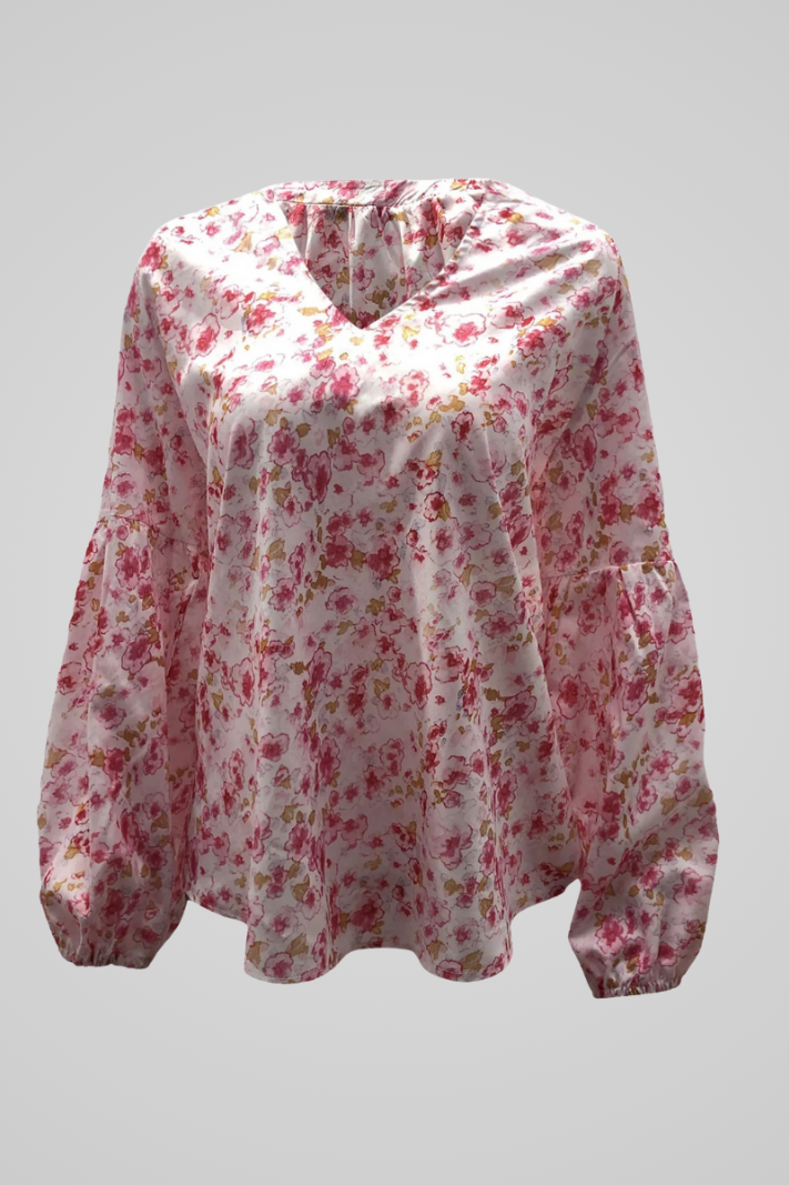 Isabel | Bloemenprint Blouse met Losvallende Pasvorm
