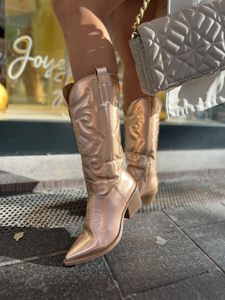 GLINTA – Metallic Cowboylaarzen met Country Flair