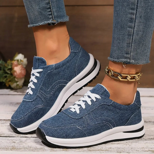 DAELYN | Orthopedische denim sneakers met platformzool