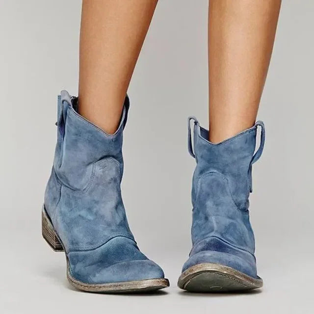 WYNONA | Cowboy Enkellaarsjes met Borduurdetails en Stoere Twist