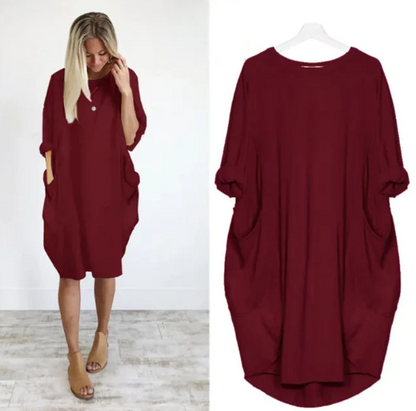 Solena | Luchtige Oversized Jurk met Zakdetails