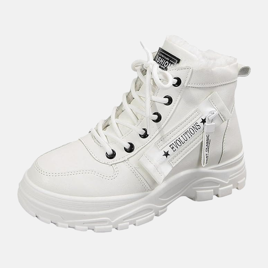 Sora Dames Enkellaarsjes | Echt Leer, Fleece-Wol Gevoerd, Zwart 0