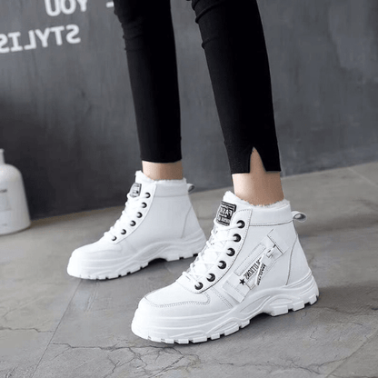 Sora Dames Enkellaarsjes | Echt Leer, Fleece-Wol Gevoerd, Zwart 2