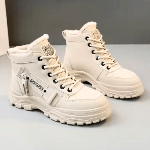 Sora Dames Enkellaarsjes | Echt Leer, Fleece-Wol Gevoerd, Zwart 7