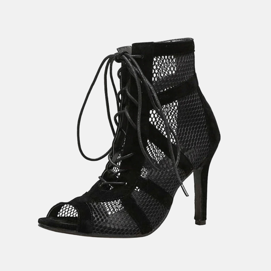 Yentl Dames Sandalen | Elegante Hoge Hak met Mesh Details 1