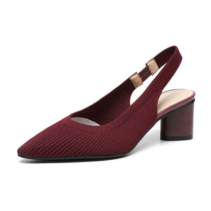 Elaria | Slingback Hakken met Puntige Neus en Blokhak