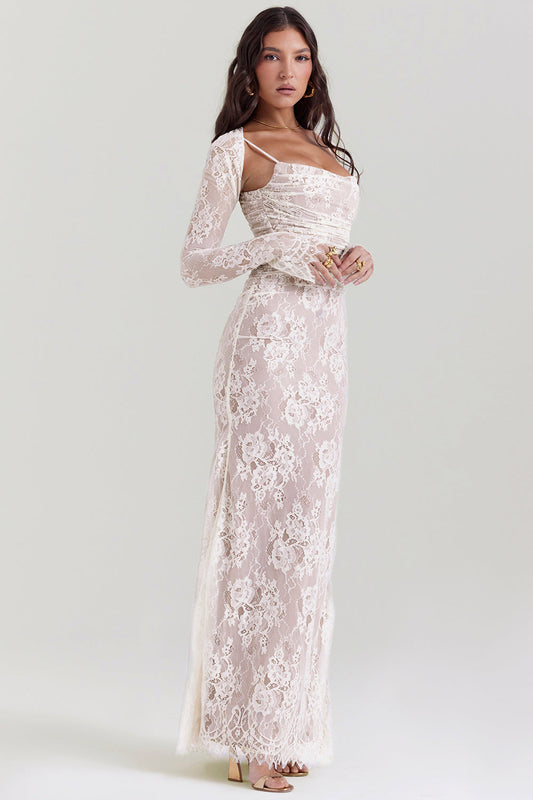 Delphina | Chique Korset Maxi Jurk met Kantdetails
