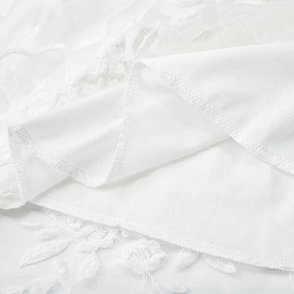 FIORELLA | Witte kanten jurk met bloemenborduursels