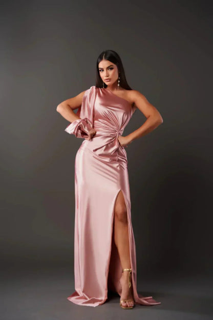 DALINA | One-Shoulder Bruiloftsgast Maxi Jurk met Split