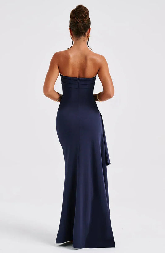 EVENYA | Comfortabele maxi jurk off-shoulders met twistdetail